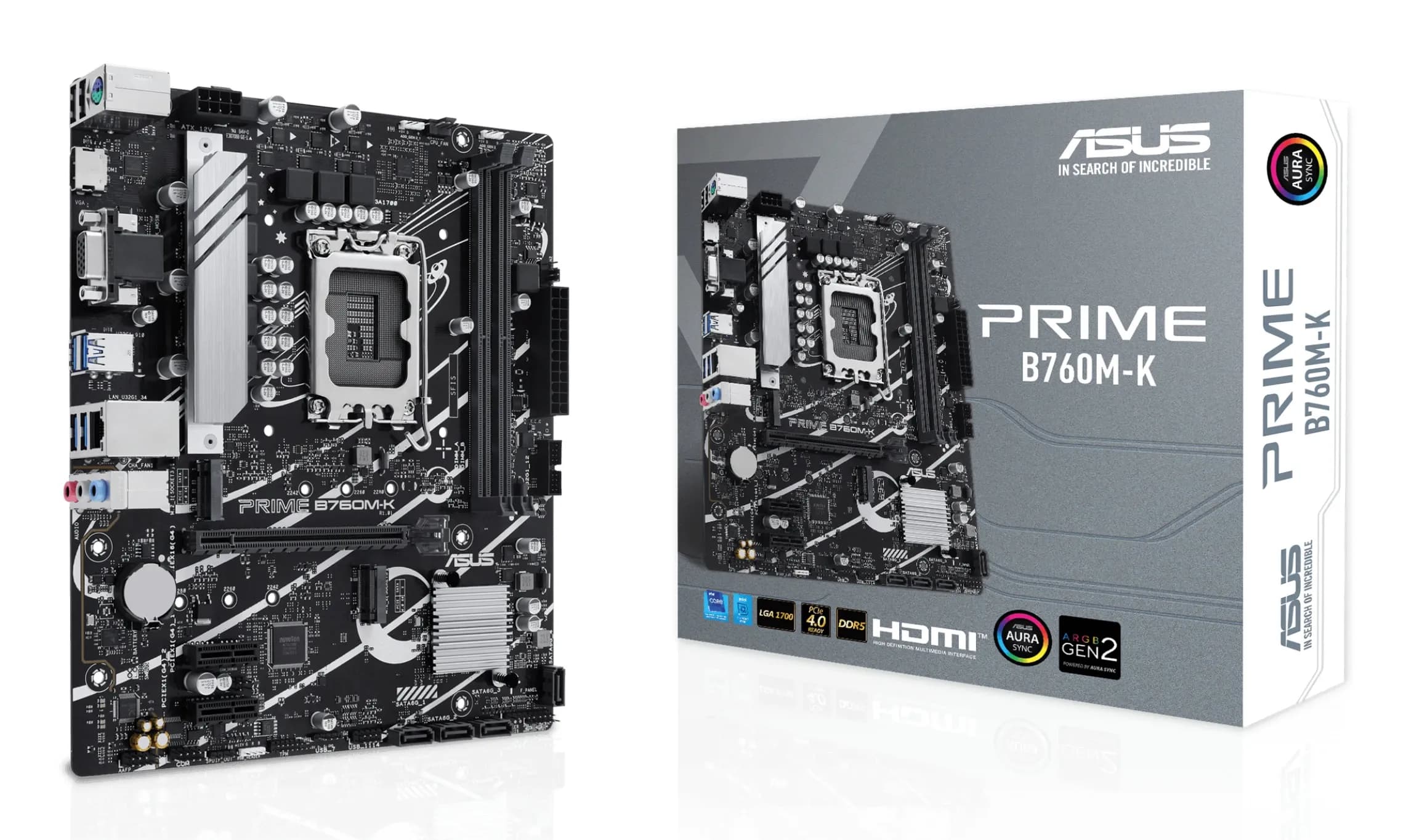 MB LGA1700 ASUS B760M-K,2xDDR5,10xUSB,4xSATAIII,mATX,PCIe16x, 2PCIe1x VGA,HDMI