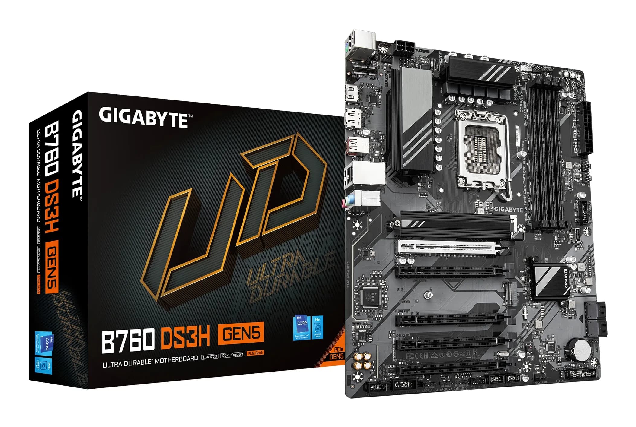 MB LGA1700 GIGABYTE B760 DS3H GEN5,4xDDR5,11xUSB,4xSATAIII,ATX,M.2,5xPCIe16x, HDMI,DP