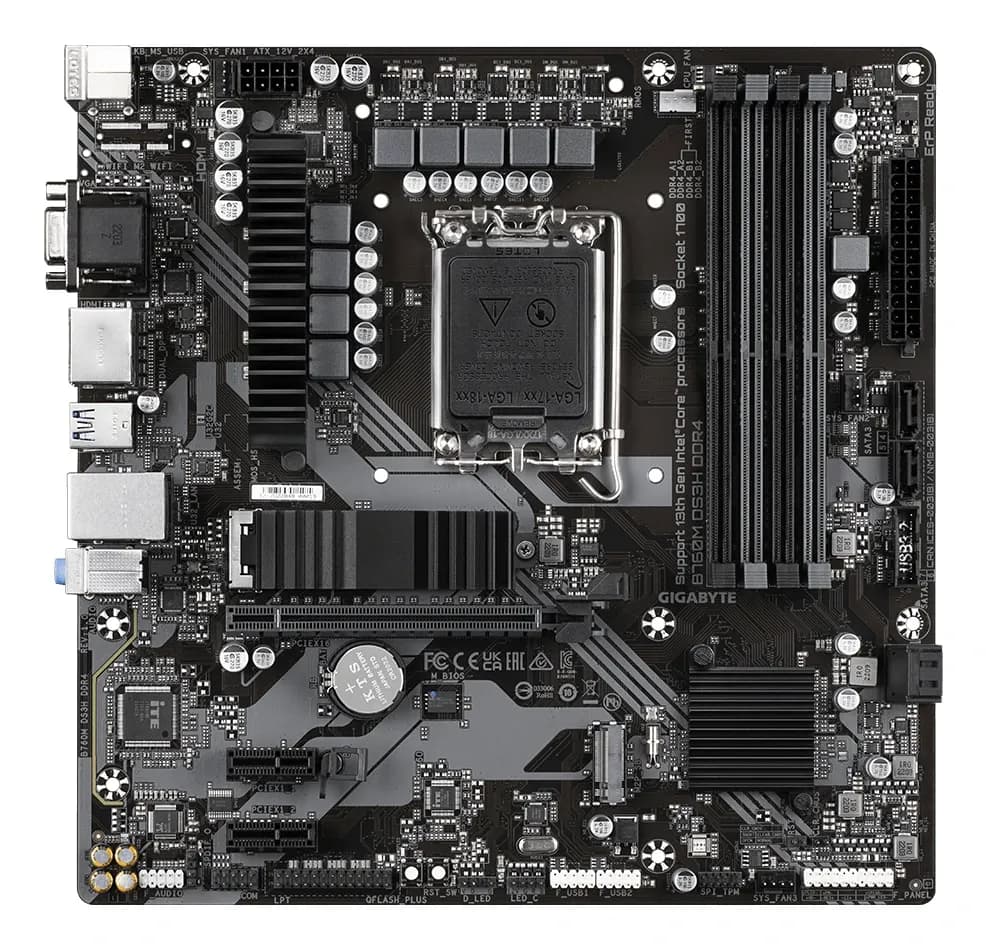 MB LGA1700 GIGABYTE B760M DS3H DDR4,4xDDR4,12xUSB,4xSATAIII,mATX,M.2,PCIe16x, 2PCIe1x,VGA HDMI,DP