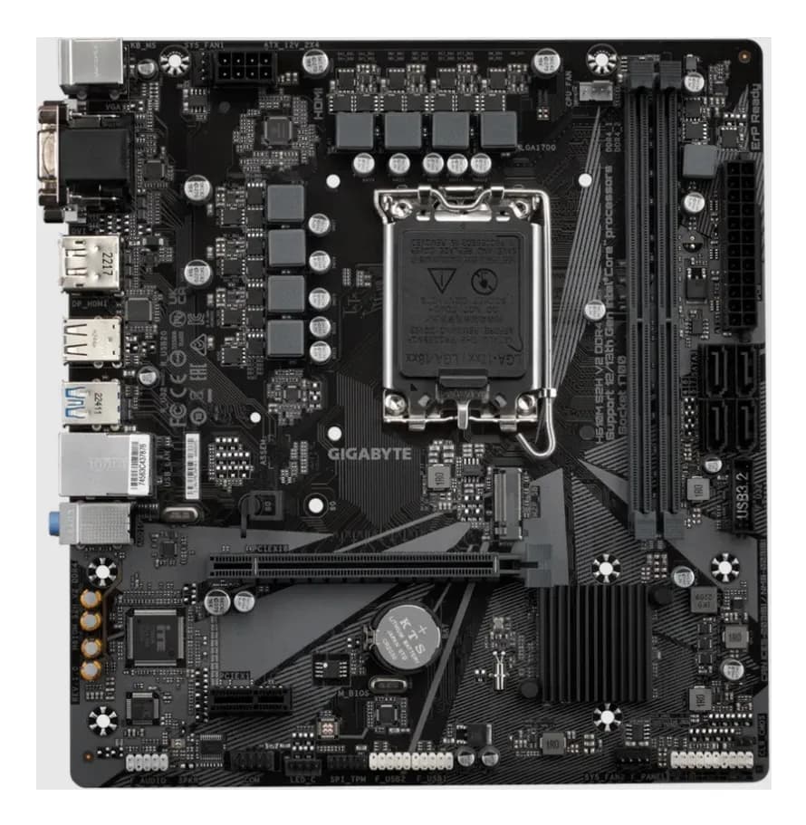 MB LGA1700 GIGABYTE H610M S2H,2xDDR5,12xUSB,4xSATAIII,mATX,M.2,PCIe16x, PCIe1x, HDMI,VGA,DVI,DP