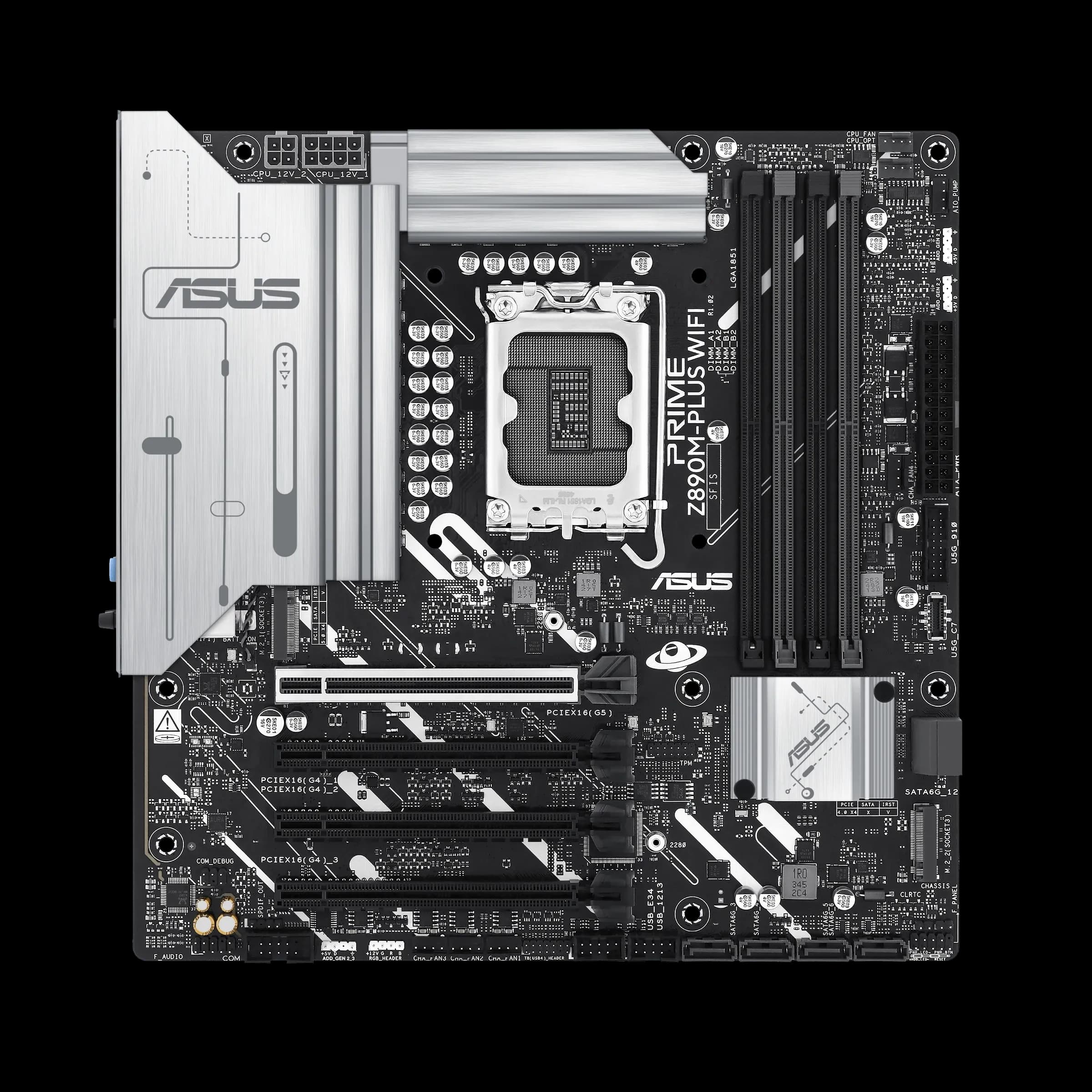 MB LGA1851 ASUS Z890M-PLUS WIFI,4xDDR5,15xUSB,mATX,M.2,2PCIe16x,2PCIe1x HDMI,DP