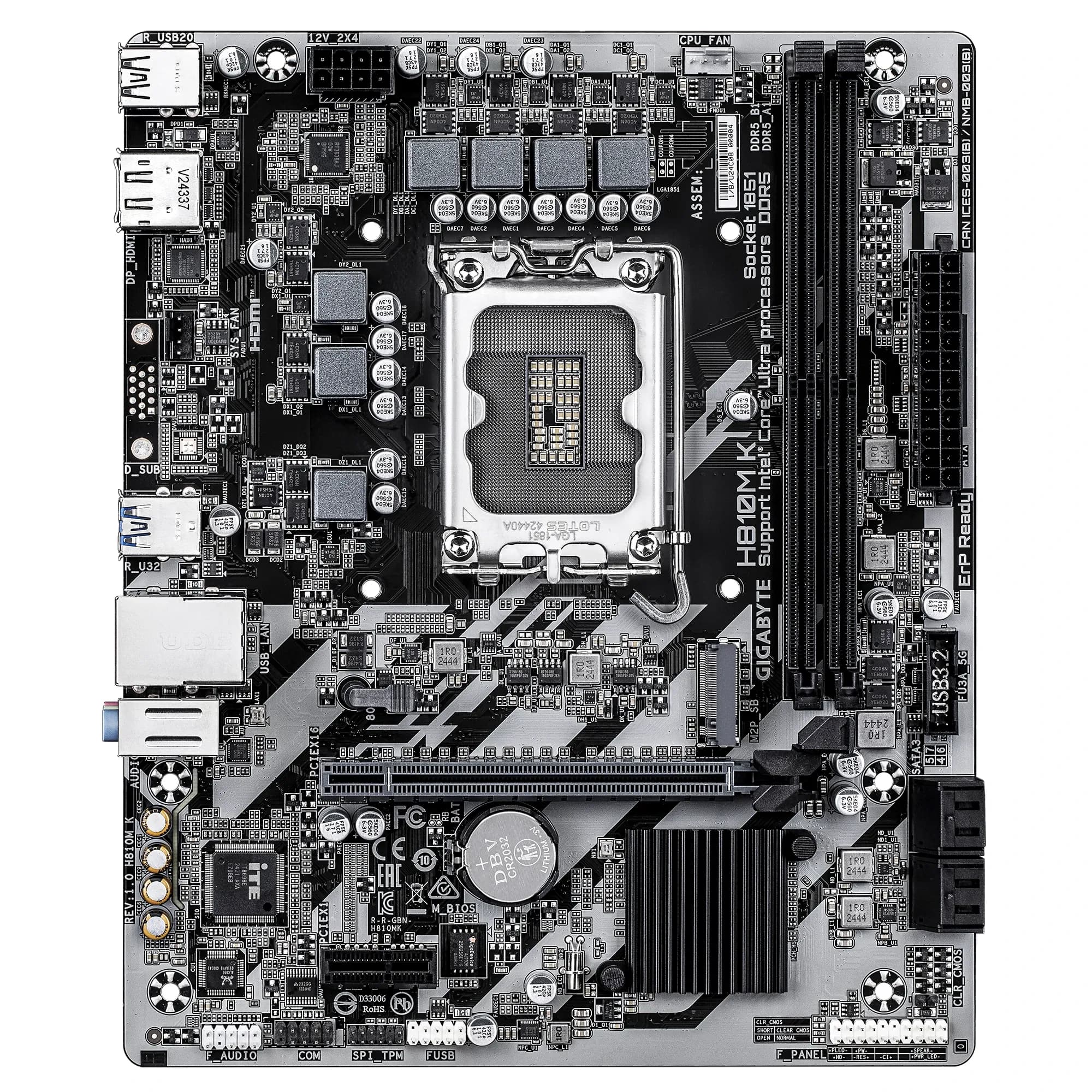 MB LGA1851 GIGABYTE H810M K,2xDDR5,10xUSB,mATX,1xM.2, 4xSATA, 1PCIe16x, 1PCIe1x, HDMI,DP