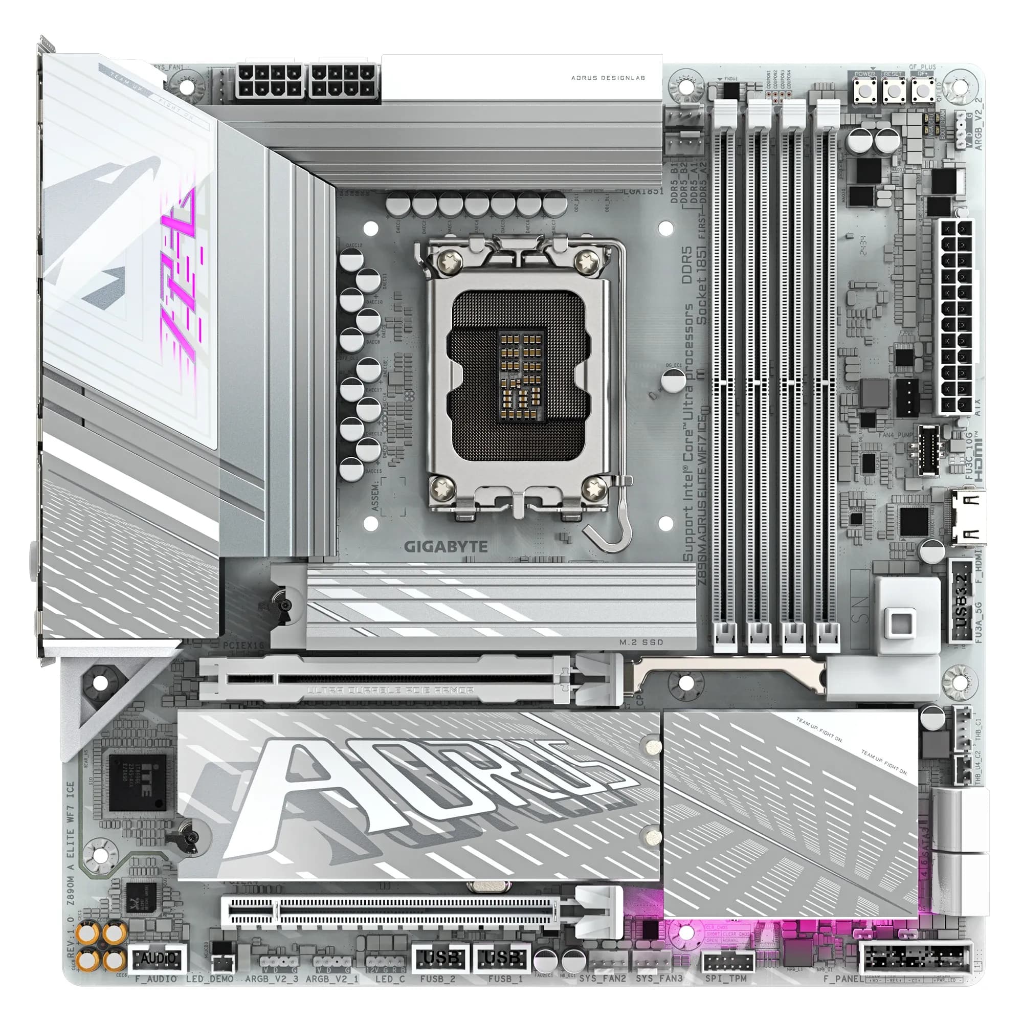 MB LGA1851 GIGABYTE Z890M A ELITE WF7 ICE,4xDDR5,15USB,mATX,3M.2, 4SATA,2PCIe16x,HDMI,DP,Type-C,WiFi