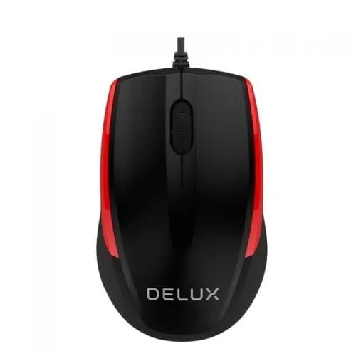 Мышь Delux M321BU, чёрно-красная
