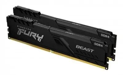 DDR4 16GB (2x8GB) PC-25600 (3200MHz) KINGSTON FURY BEAST KIT BLACK KF432C16BBK2/16