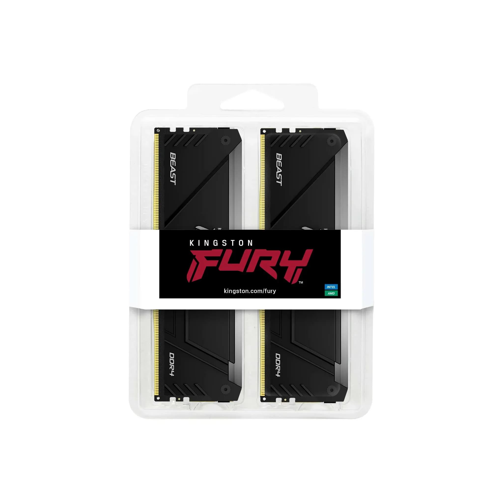 DDR4 16GB (2x8GB) PC-25600 (3200MHz) KINGSTON FURY BEAST KIT RGB KF432C16BB2AK2/16