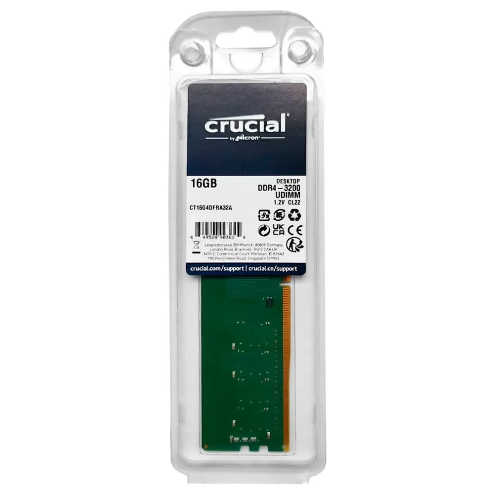 DDR4 16GB PC-25600 (3200MHz) CRUCIAL