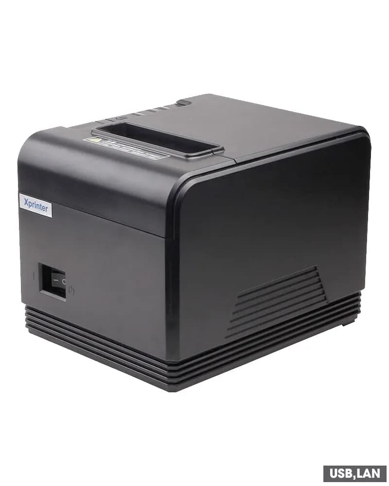 Xprinter XP-Q200 80mm direct thermal Receipt printer USB+LAN, Black, 300mm/s, EU plug