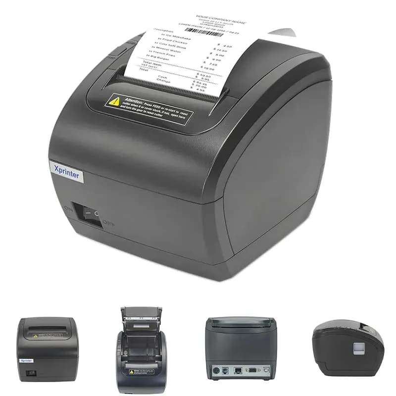 Xprinter XP-Q838L 80mm direct thermal Receipt printer USB+LAN, Black, 230mm/s, EU plug