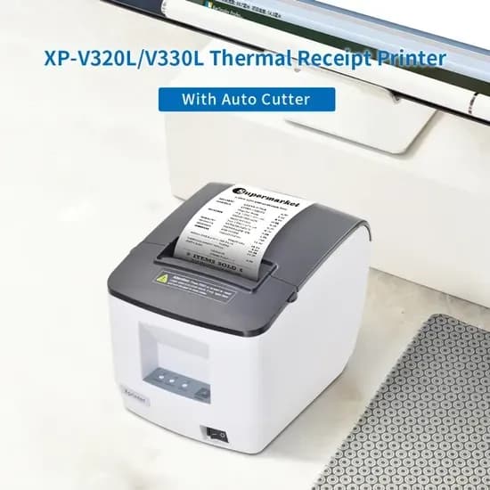 Xprinter XP-V320L 80mm direct thermal Receipt printer USB+LAN, Black, 230mm/s, EU plug