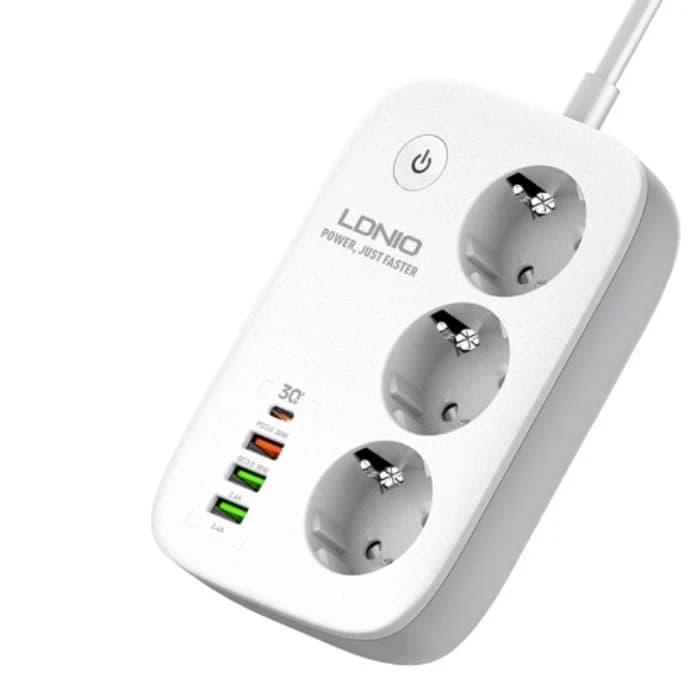 Удлинитель LDNIO (3 розетки и 4 USB) (SE3452)