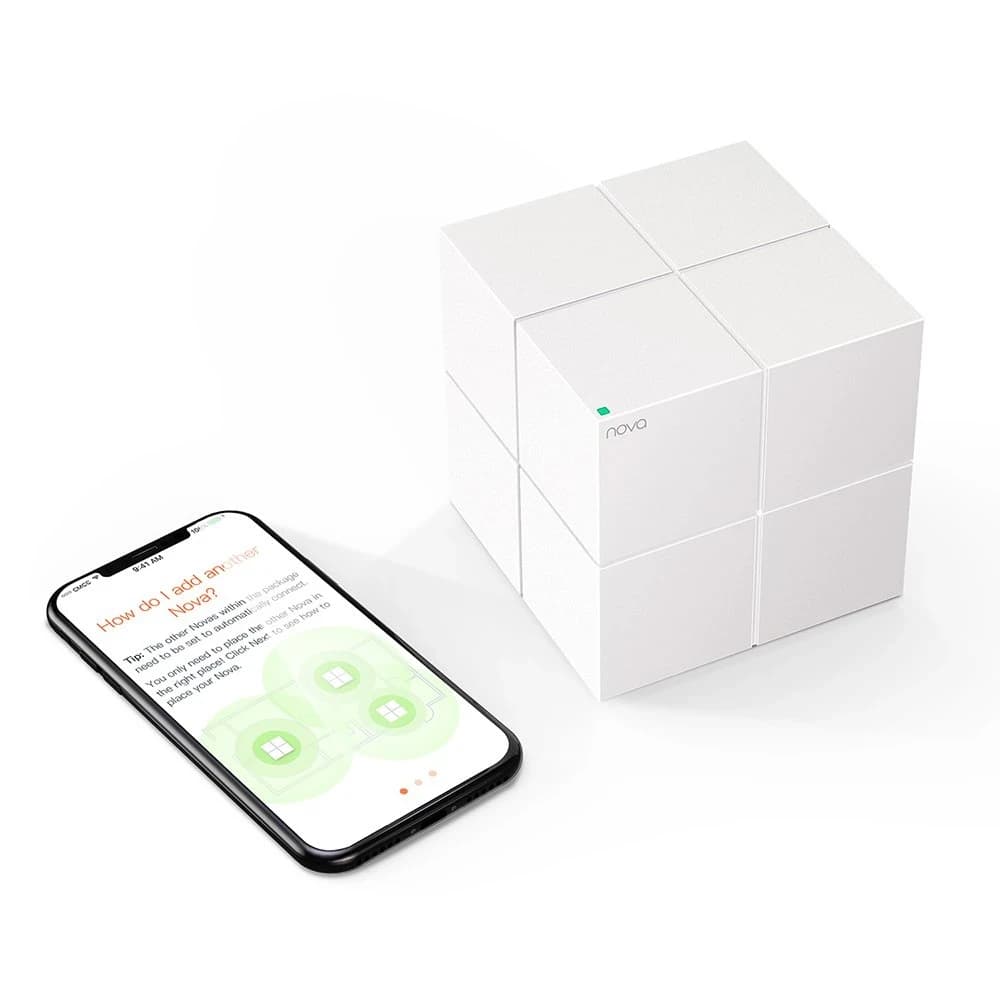 Wireless Mesh Wi-Fi System Tenda NOVA MW6(3-pack) AC1200M 867Mbps on 5GHz,300Mbps on 2.4GHz 500м2