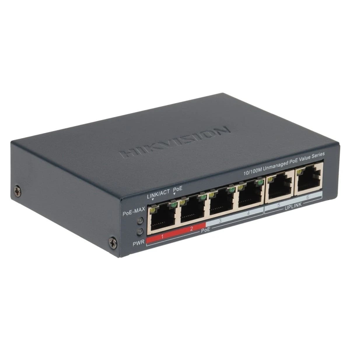 Коммутатор Hikvision DS-3E0106P-E/M(B) (45 Вт PoE)