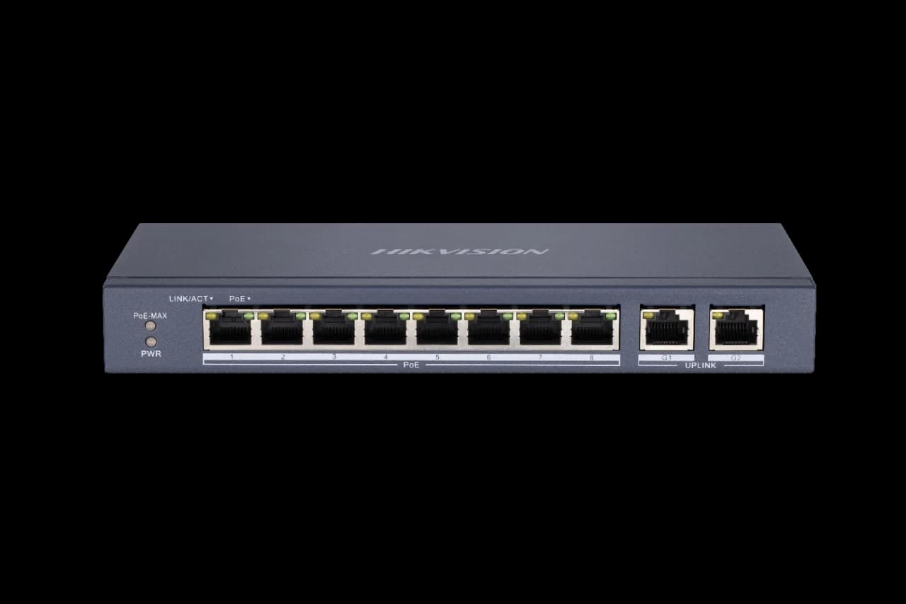 HUB Switch HIKVISION DS-3E0310P-E/M 8x10/100Mbps PoE,2x1000Mbpc,PoE budget:60W Metal