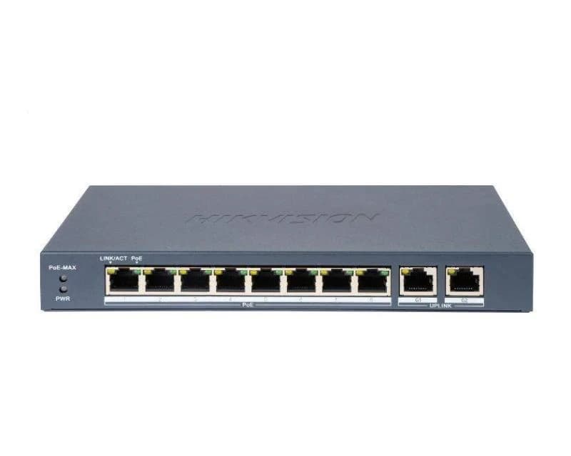 HUB Switch HIKVISION DS-3E0310P-E/M(B) 8x10/100Mbps PoE,2x1000Mbpc,PoE budget:80W Metal