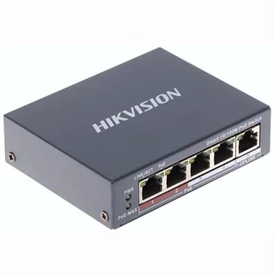 HUB Switch HIKVISION DS-3E1105P-EI/M(STD)V2 SMART 4x10/100Mbps PoE,1x100Mbpc,PoE budget:45W Metal