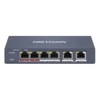 HUB Switch HIKVISION DS-3E1106P-EI/M(STD) SMART 4x10/100Mbps PoE,2x100Mbpc,PoE budget:60W Metal