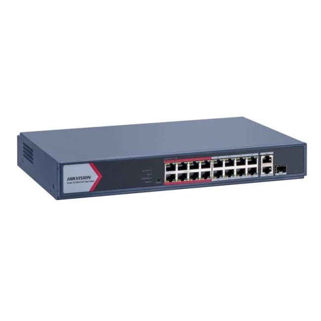 HUB Switch HIKVISION DS-3E1318P-EI/M(STD) SMART 16x10/100Mbps PoE,2x1000Mbpc,PoE budget:230W Metal