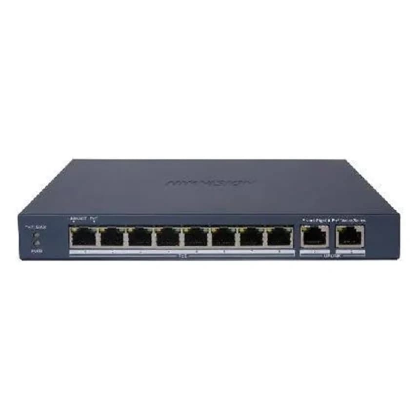 Коммутатор Hikvision DS-3E1510P-EI/M-8P2F (80 Вт PoE, 30 Вт на порт)