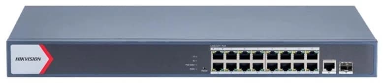 HUB Switch HIKVISION DS-3E1518P-EI/M(STD)SMART 16x1000Mbps PoE,1x1000Mbpc,1SFP,PoE budget:130W Metal