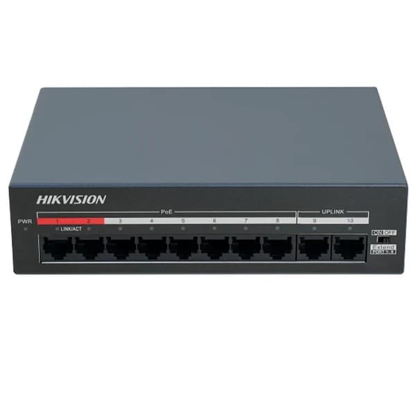 HUB Switch HIKVISION DS-XS10-P 8x10/100Mbps PoE,2x100Mbpc,PoE budget:60W Metal
