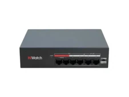 Коммутатор HIWATCH DS-S0106-MP (6 портов 10/100 Мбит/с, 4 порта PoE, 35 Вт)