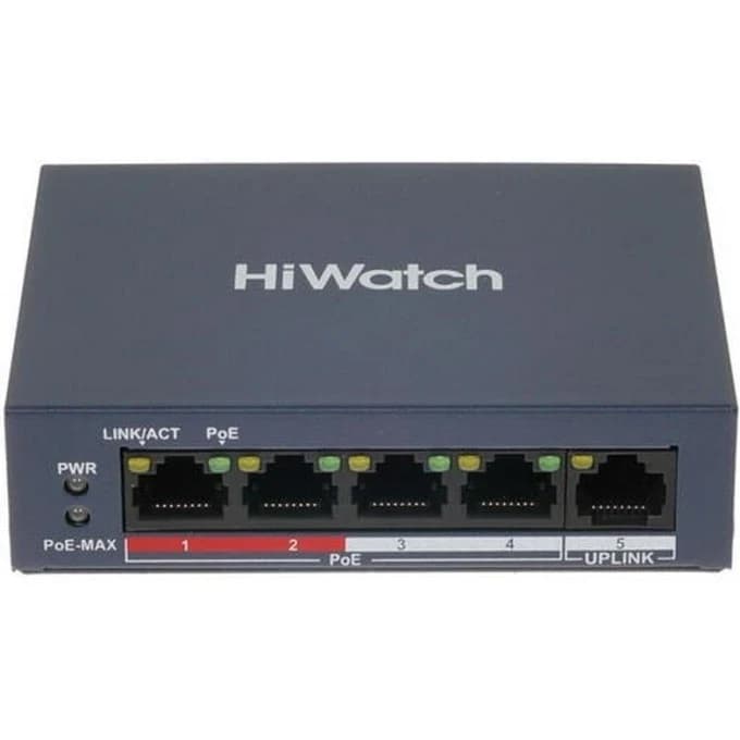 HUB Switch HIWATCH DS-S504P(B) 5-port 10/100Mbps 4-port PoE 35W