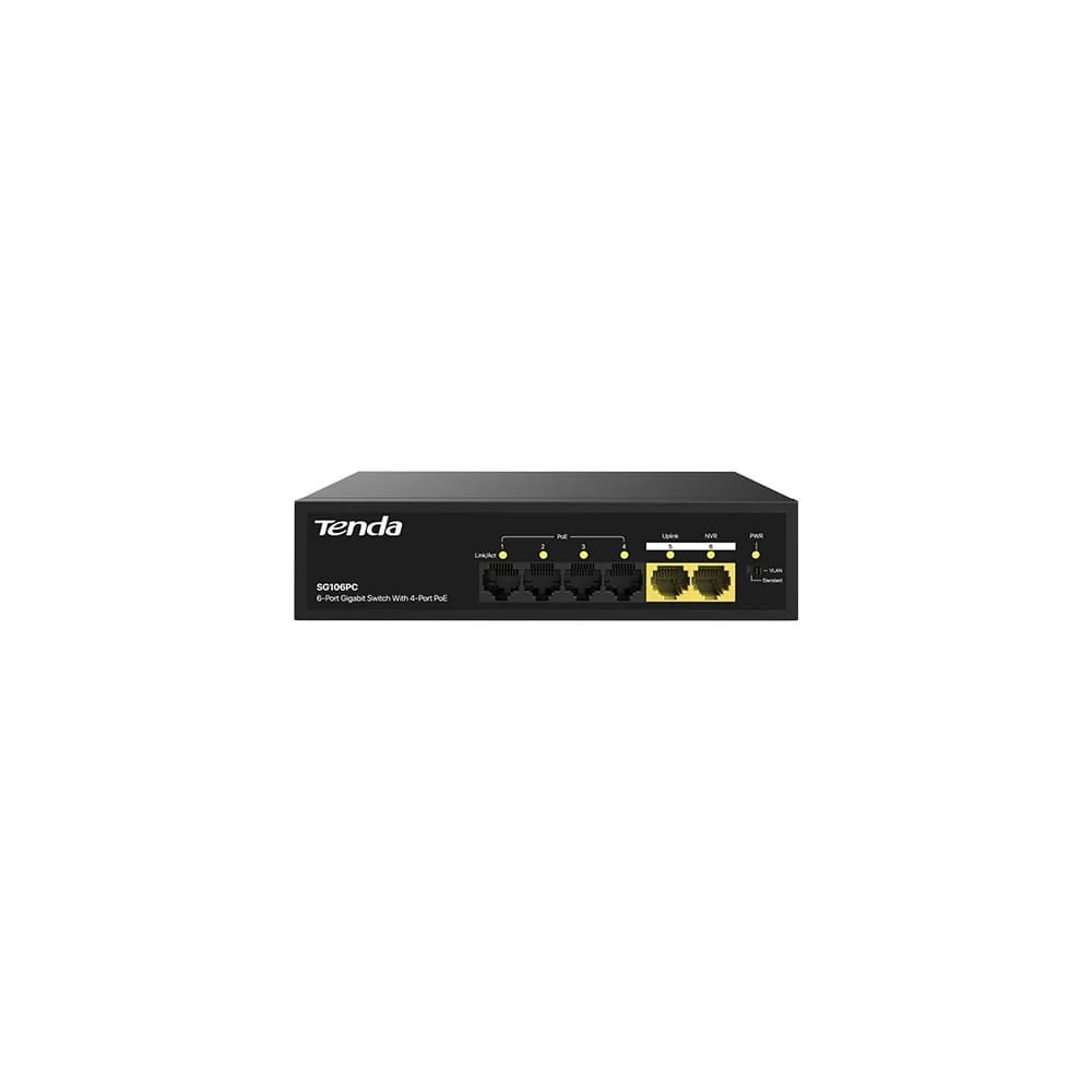 Коммутатор Tenda SG106PC (бюджет PoE 55 Вт)