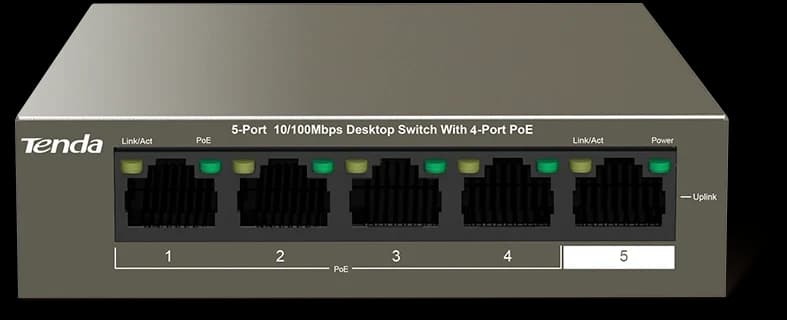 HUB Switch Tenda TEF1105P-4-63W 4-port PoE 10/100Mbps + 1 10/100Mbps Steelcase