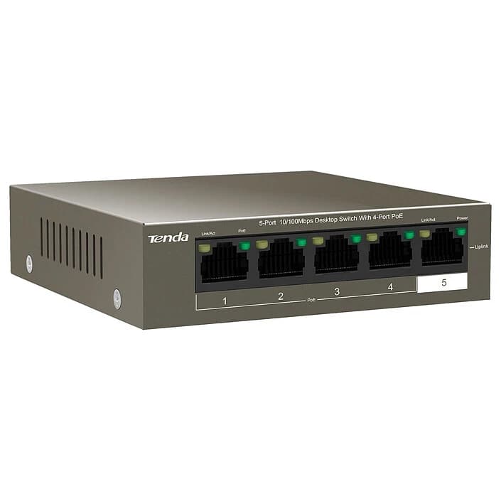 HUB Switch Tenda TEF1105P-4-63W 4-port PoE 10/100Mbps + 1 10/100Mbps Steelcase
