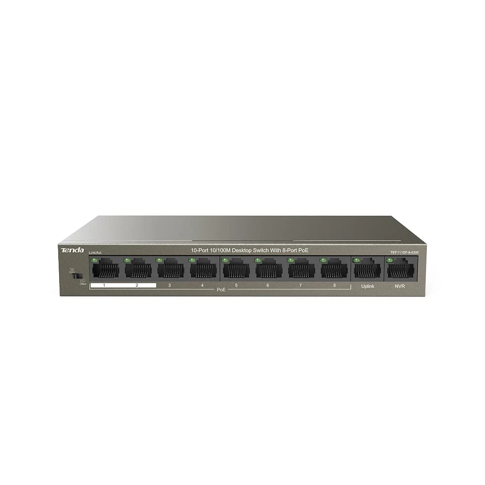 HUB Switch Tenda TEF1110P-8-63W 8-port PoE 10/100Mbps + 2-port 10/100Mbps