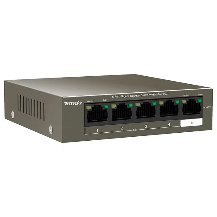 Коммутатор Tenda TEG1105P-4-63W (4 порта PoE, 10 Гбит/с)