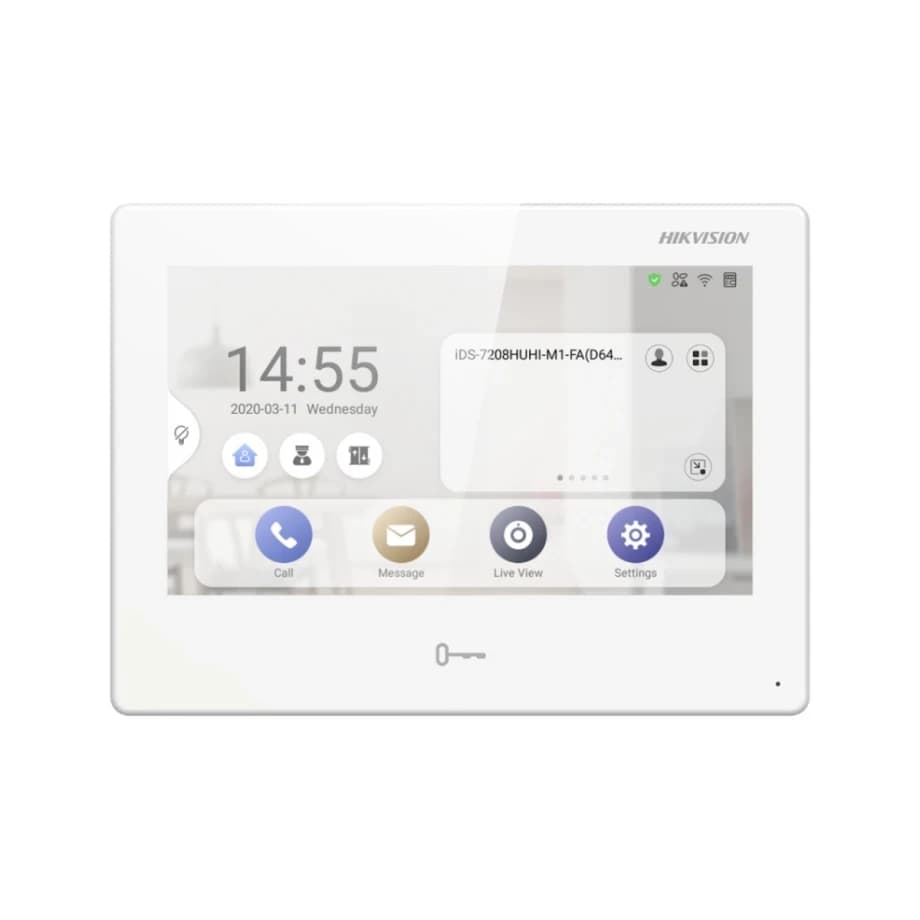 IP монитор видеодомофона HIKVISION DS-KH9310-WTE1 7"(STD) Touch-Screen,Android,PoE,WiFi,WHITE