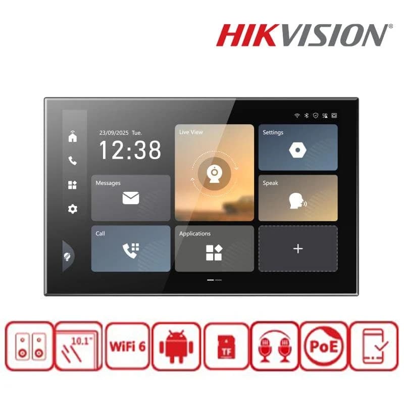 Домофон Hikvision DS-KH9570-WTE1/S (10.1", Android 14, PoE, Wi-Fi, 8 ГБ)