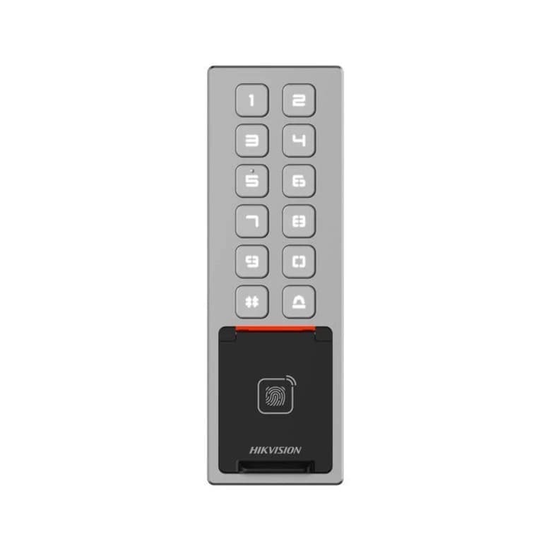 Терминал доступа Hikvision DS-K1T805MBFWX (Mifare, отпечаток, пароль, Bluetooth, IP65)