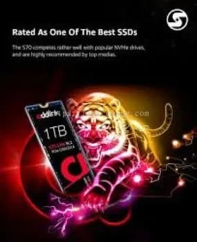 Addlink S70 Lite 1TB PCIe NVMe Gen3x4, M.2 2280, Read/Write up to 3200/2600MB/s, Made in Taiwan [ad1TBS70LTM2P]