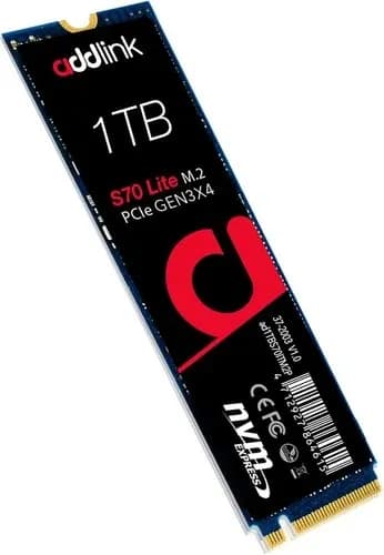 Addlink S70 Lite 1TB PCIe NVMe Gen3x4, M.2 2280, Read/Write up to 3200/2600MB/s, Made in Taiwan [ad1TBS70LTM2P]