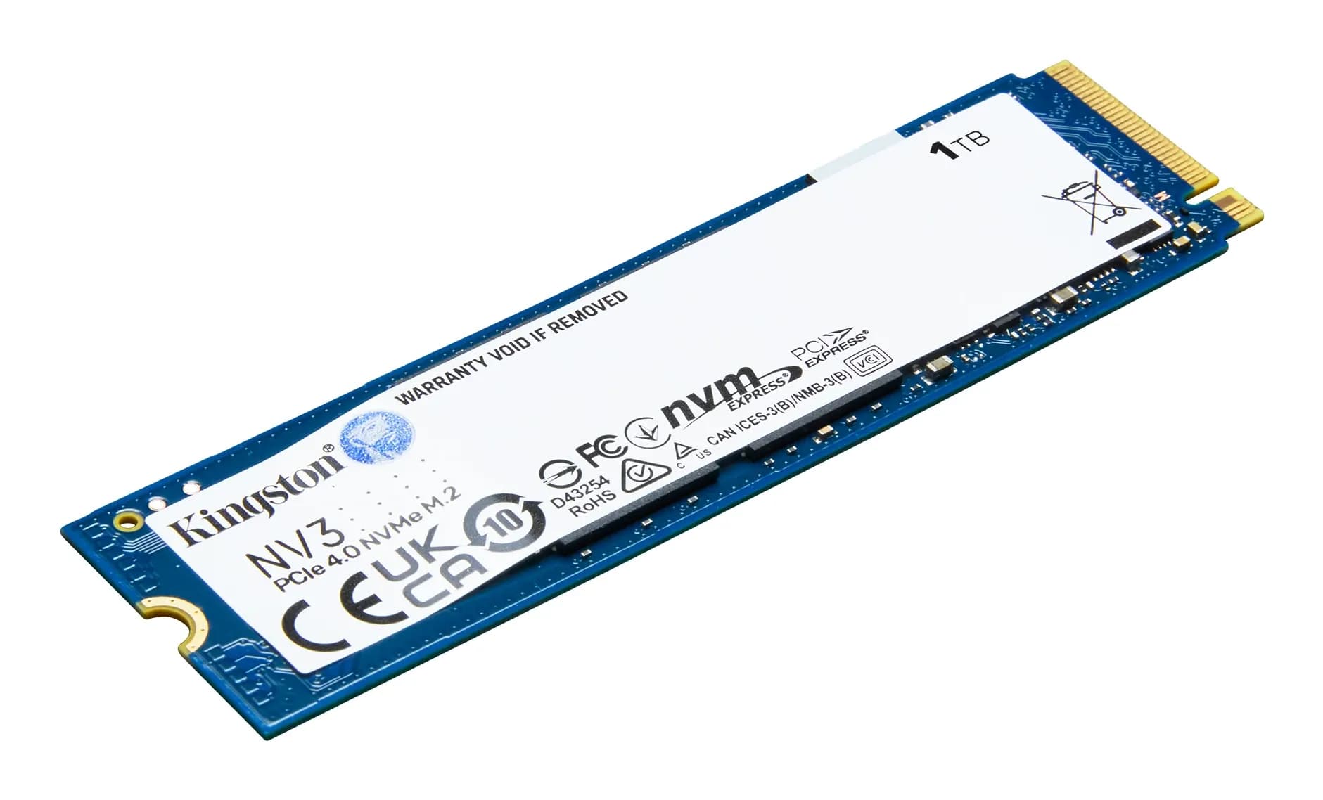 Твердотельный накопитель SSD 1000GB Kingston Digital Ships NV3 M.2 2280 NVMe Read/Write up 6000/4000MB/s [SNV3S/1000G]