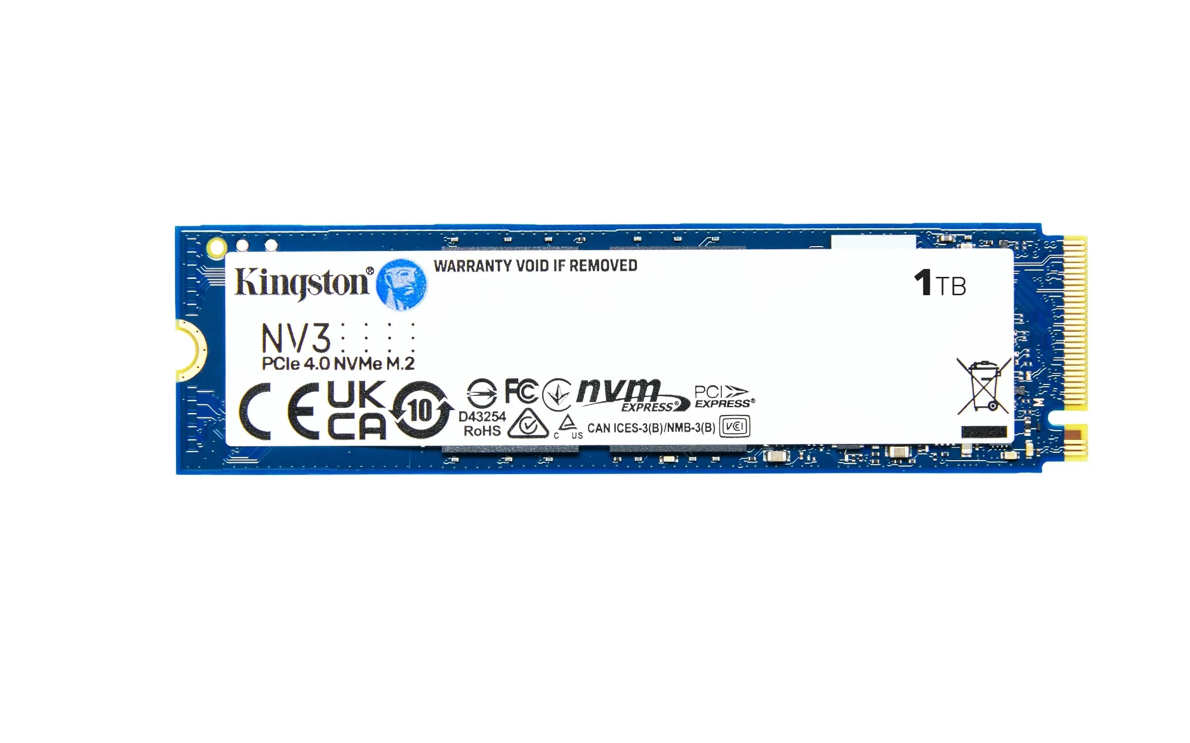 Твердотельный накопитель SSD 1000GB Kingston Digital Ships NV3 M.2 2280 NVMe Read/Write up 6000/4000MB/s [SNV3S/1000G]
