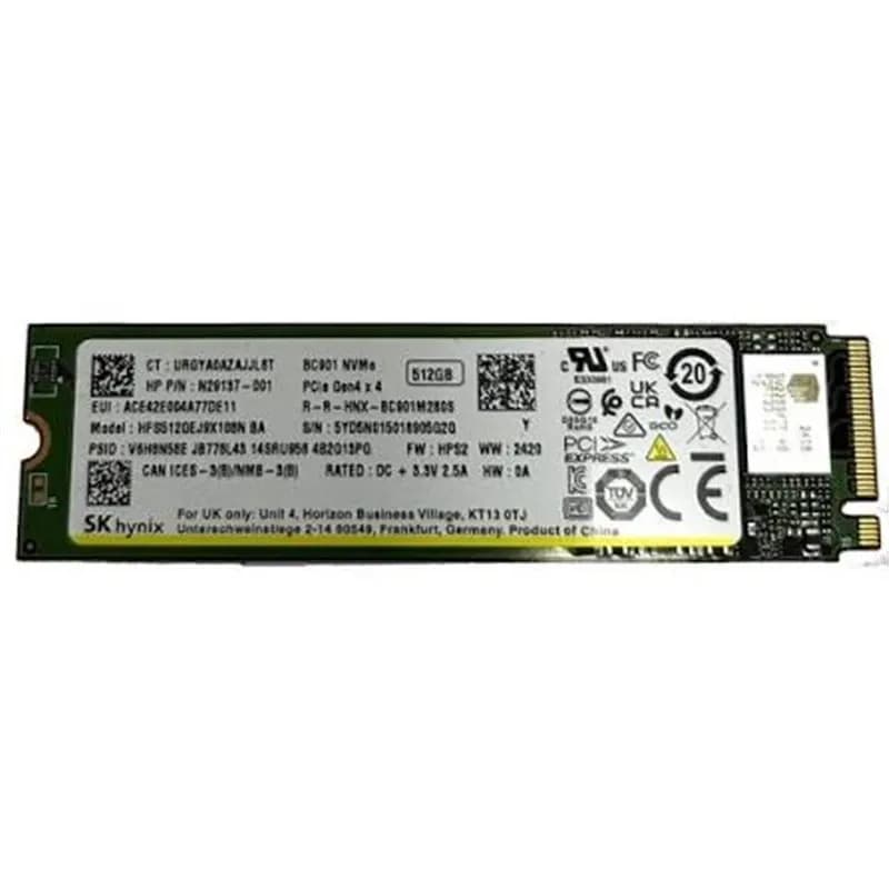 SK hynix 512GB PCIe NVMe Gen4x4, M.2 2280, Read/Write up to 7000/5500MB/s, [HFS512GEM9X173N BE] OEM