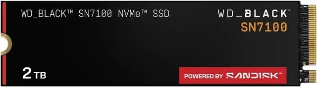 Western Digital BLACK SN7100 2TB PCIe NVMe Gen4x4 M.2 2280, RW Speed up to 7250/6900 MB/s, Expansion for PS5, Gaming Console, [WDS200T4X0E]