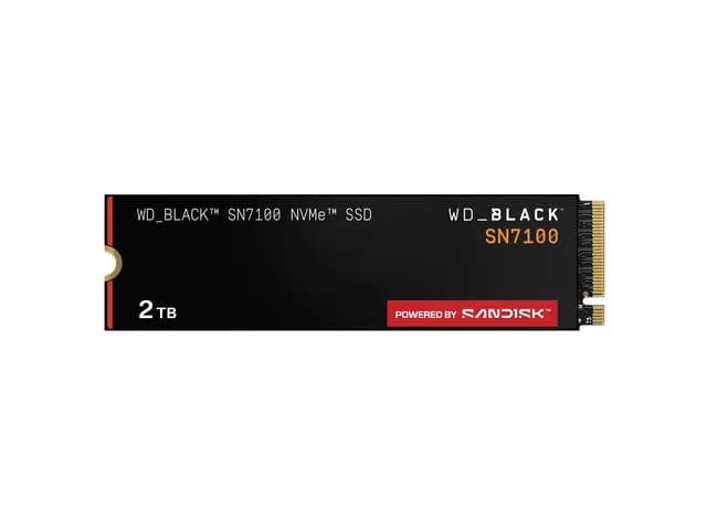 Western Digital BLACK SN7100 2TB PCIe NVMe Gen4x4 M.2 2280, RW Speed up to 7250/6900 MB/s, Expansion for PS5, Gaming Console, [WDS200T4X0E]