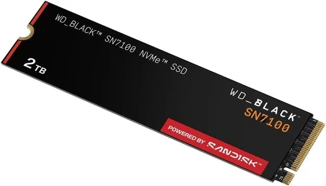Western Digital BLACK SN7100 2TB PCIe NVMe Gen4x4 M.2 2280, RW Speed up to 7250/6900 MB/s, Expansion for PS5, Gaming Console, [WDS200T4X0E]