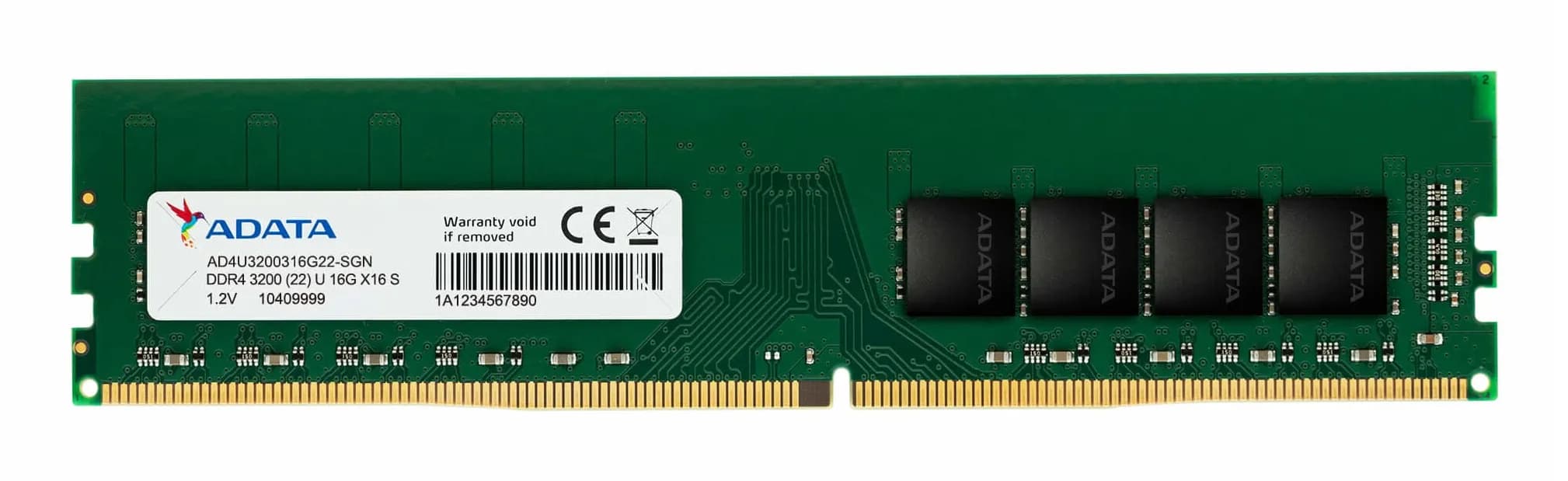 DDR4 16GB PC-25600 (3200MHz) 1.2V, CL22, 288-Pin UDIMM, Desktop, ADATA [AD4U320016G22-SGN]