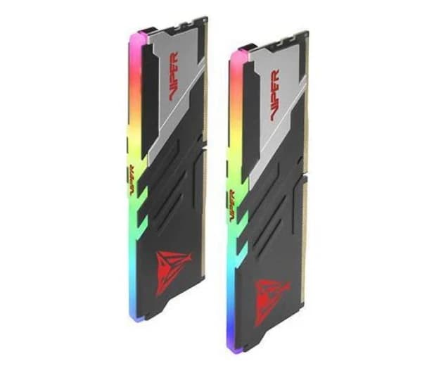 DDR5 32GB Kit (2x16GB) PC5-48000 (6000MHz) 1.35V, CL30, 288-Pin UDIMM, Desktop, RGB, with Heat sink (с Радиатором), Поддержка AMD EXPO, PATRIOT VIPER VENOM GAMING MEMORY, BLACK/SILVER, Made in Taiwan [PVVR532G600C30K]