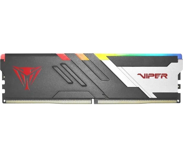 DDR5 32GB Kit (2x16GB) PC5-48000 (6000MHz) 1.35V, CL30, 288-Pin UDIMM, Desktop, RGB, with Heat sink (с Радиатором), Поддержка AMD EXPO, PATRIOT VIPER VENOM GAMING MEMORY, BLACK/SILVER, Made in Taiwan [PVVR532G600C30K]