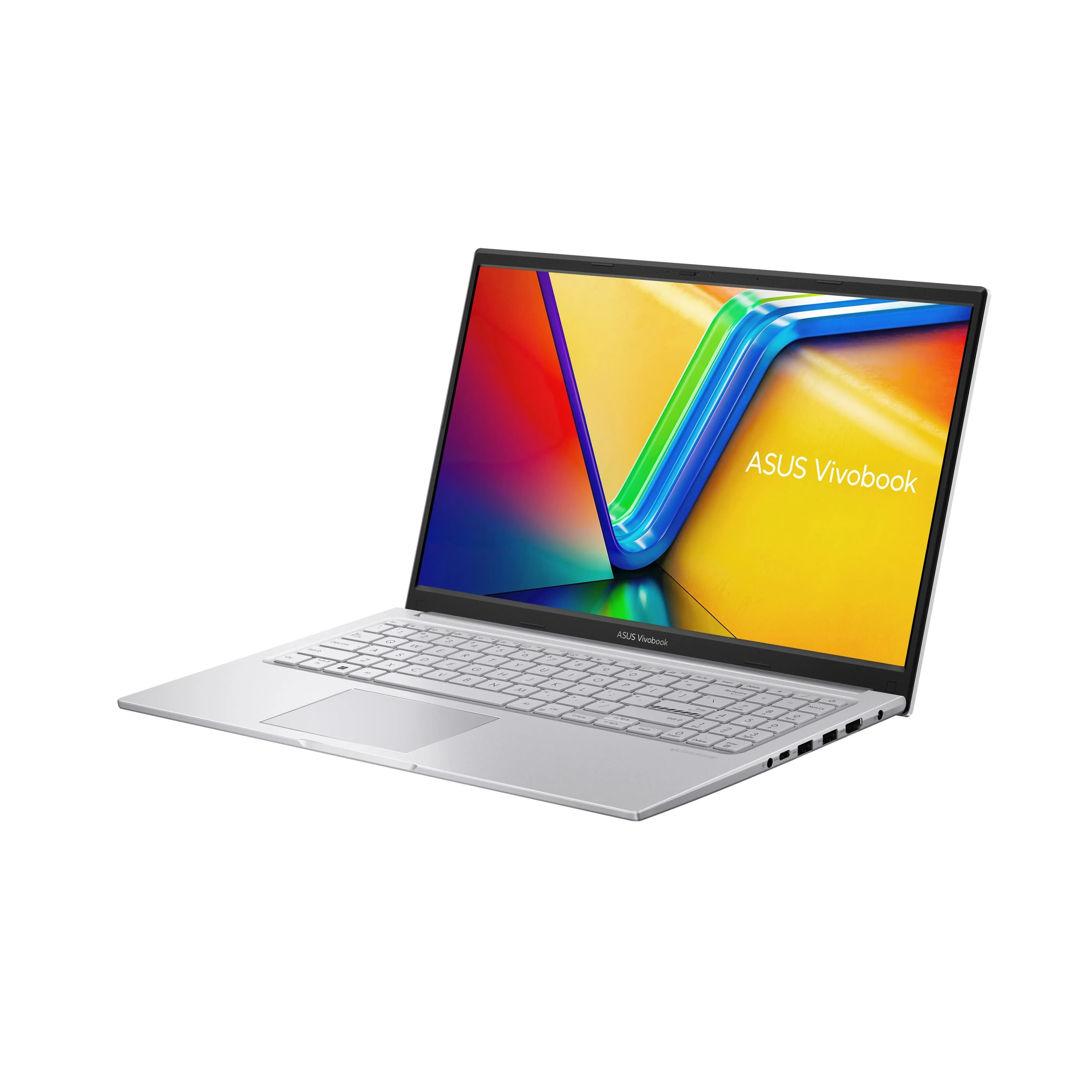 Asus VivoBook 15 F1504VA-BQ336 Intel Core 5-120U (10 ядер/12 потоков, up to 5.0Ghz), 15.6" FULL HD IPS (1920 x 1080), 8GB DDR5, 256GB SSD PCIe NVMe, Intel Graphics, 3xUSB Type-A, 1xUSB Type-C, WiF 6, BT 5.2, 720p HD Camera with Privacy Shutter, Backlit Chiclet Keyboard (Подсветка клавиатуры), Fast Charging (Быстрая зарядка), Eng-Rus, COOL SILVER