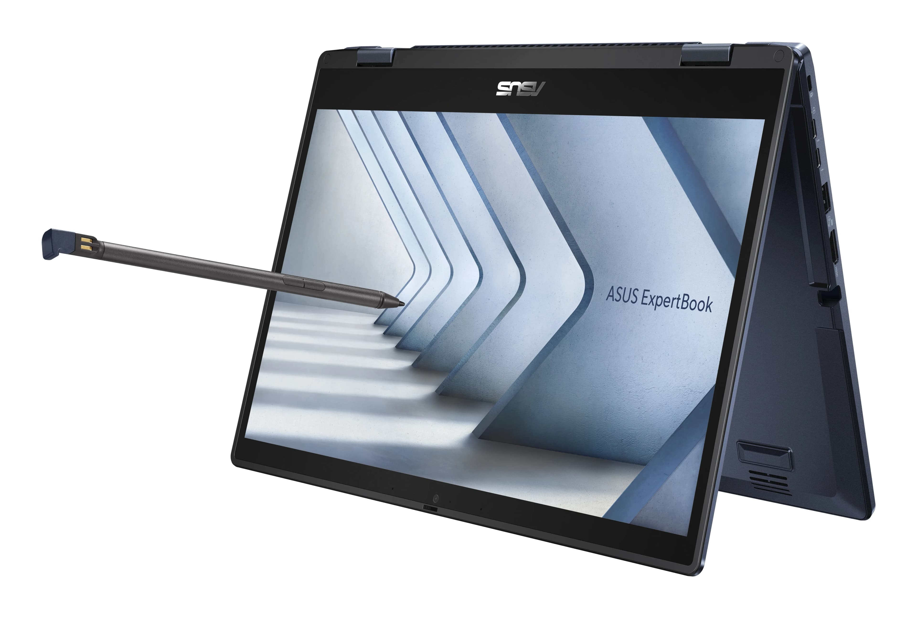 Asus ExpertBook B3 Flip 2-in-1 B3402FVA-I716512B7D Intel Core 7-150U (10 ядер/12 потоков, up to 5.4Ghz), 14.0" FULL HD IPS 400nits (1920 x 1080) 360° Touchscreen, 8GB DDR4-3200Mhz, 256GB SSD PCIe NVMe M.2, Intel Graphics, WiFi 6E, BT5.4, 2xUSB Type-A, 2xThunderbolt 4, RJ45 Gigabit Ethernet, HDMI 2.1, 720p 3DNR HD Webam with Privacy Shutter, Audio Sound by SonicMaster, Backlight Chiclet Keyboard (Подсветка клавиатуры), Fingerprint Scaner (Сканер отпечатка пальцев), Metallic Lid (Металлическая крышка), Quick Charge Type-C (Быстрая зарядка), Copilot key, Eng-Rus, STAR BLACK + Стилус, сумка, мышь Asus в комплекте