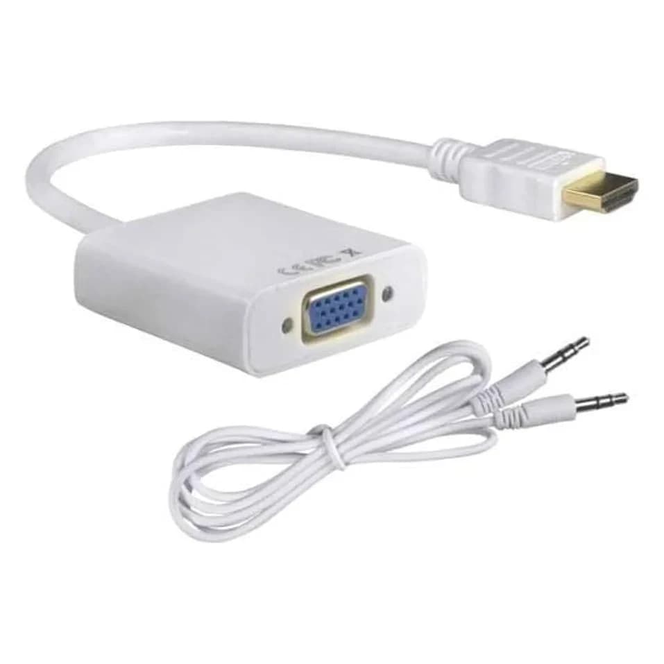 Переходник HDMI Male to VGA Female (1080P) белый