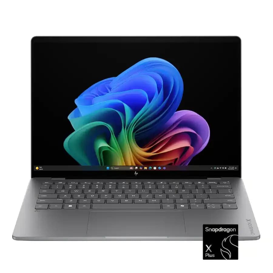 HP OmniBook X NGAI 14-KR0013DX Snapdragon X Plus X1P-42-100 (8 ядер/8 потоков), 14" 2K UWVA OLED 300nits (1920 x 1200) Touchscreen, 0.2 MS, Gorilla Glass 3, 16 LPDDR5X-8448Mhz, 256GB SSD PCIe NVMe, Qualcomm Adreno GPU, 1xUSB-A, 2xUSB-C (with PD and DP), WiFi 6E Qualcomm FastConnect 6900 , BT 5.3, HP True Vision 1080p FHD Camera with Privacy Shutter, DTS:X Ultra, Poly Studio Sound, Backlight Chiclet Keyboard (Подсветка клавиатуры), Aluminium Top Cover (Алюминевый корпус), HP Fast Charge Type-C (Быстрая зарядка), Copilot Key+PC, 59Wh Li-ion battery, Eng-Rus, METEOR SILVER